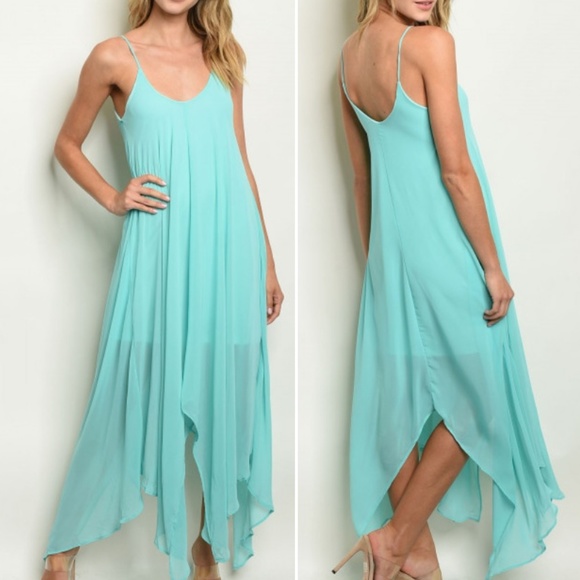 Trend Setter Diva Boutique Dresses & Skirts - AQUA CHIFFON STYLE MAXI DRESS